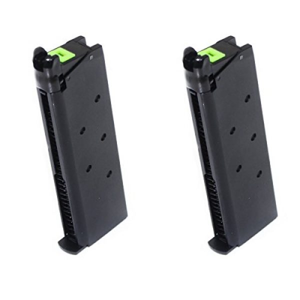 Airsoft Shopping Mall Airsoft Gun Magazine 1 Airsoft Shooting Gear APS 2pcs 25rd Mag Military Style Turbo Magazine for Tokyo Marui 1911 APS Marcux Crxius GBB Pistol