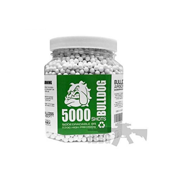 BULLDOG AIRSOFT Airsoft BB 2 BULLDOG - [5000 Airsoft Pellets [0.20g] Biodegradable [6mm White] Triple Polished [Pro Team Grade]