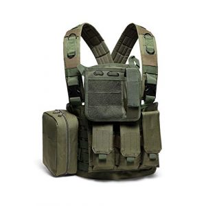 Armiya Airsoft Tactical Vest 1 Armiya Mens Molle Tactical Military Chest Rig Law Enforcement Work Vest Combat Condor Security Training Tool Pouch for Outdoor Paintball CS Game Airsoft Climbing Hiking