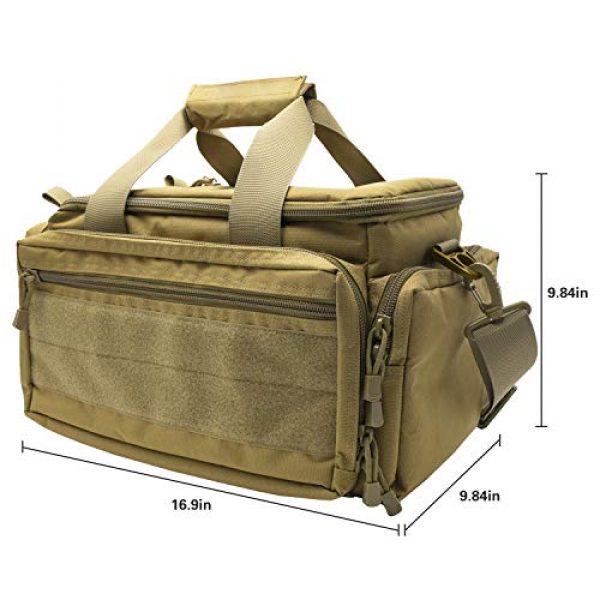 ProCase Pistol Case 2 ProCase Tactical Gun Range Bag Pistol Shooting Duffle Bag, Deluxe Padded Shooting Range Bag Large Handguns Magazine Ammo Gear Accessories Pouch for Hunting Shooting Range Sport -Khaki