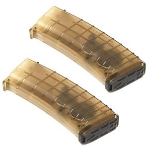 Generica Airsoft Gun Magazine 1 Airsoft Spare Parts 2pcs Pack CYMA 360rd Flash Mag Waffle Magazine for AK-Series AEG Semi Transparent