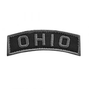 LEGEEON Airsoft Morale Patch 1 LEGEEON Blackout Ohio Shoulder Tab OH State Army Morale Tactical Fastener Patch