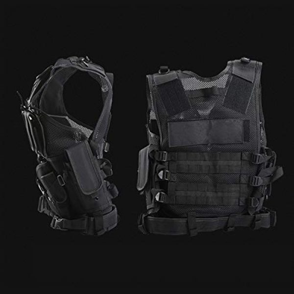 FUZHEN Airsoft Tactical Vest 4 FUZHEN Tactical Vest Outdoor,Breathable Combat Training Vest Adjustable,with 4 Deluxe Adjustable Rifle Mag Pouches Tactical Vest