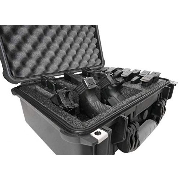 Case Club Pistol Case 5 Case Club 3 Pistol & Accessory & Up to 23 Magazines Pre-Cut Waterproof Case with Silica Gel to Help Prevent Gun Rust (Gen 2)