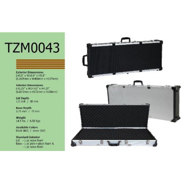 T.Z. Case International Rifle Case 3 T.Z. Case International TZM0043 SD 43 1/2 x 16 x 5-Inch Tactical Rifle Case with Wheels, Silver Dot Finish