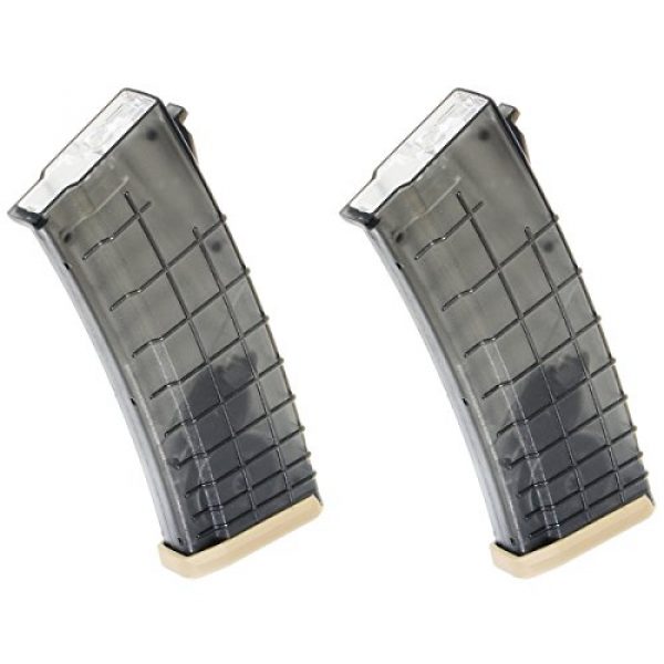 Airsoft Shopping Mall Airsoft Gun Magazine 1 Airsoft Shooting Gear 2pcs 450rd Bulgarian Waffle Hi-Cap Magazine For AK-Series Black/Tan