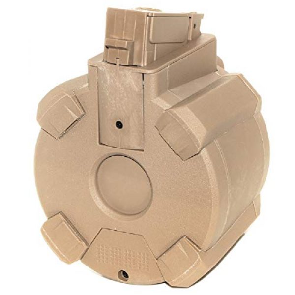 Airsoft Shopping Mall Airsoft Gun Magazine 4 Airsoft Shooting Gear Battleaxe 1400rd Sound Control Electric Drum Magazine for JG(Jing Gong), Classic Army, ICS, APS, D-Boys, CYMA, Tokyo Marui AK Series AEG Dark Earth Tan