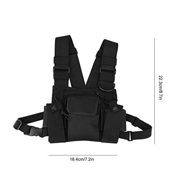 Hakeeta Airsoft Tactical Vest 7 Hakeeta Walkie-Talkie Chest Bag, Nylon Chest Front Pack,Chest Harness.Universal Adjustable Bag with Three-Ring Adjustment Strap System for Rescue, Police, Duty and Workshopps