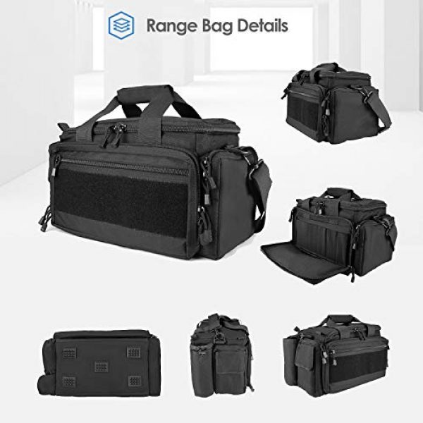 Polaland Pistol Case 4 Polaland Tactical Gun Range Bag Pistol Shooting Duffle Bag, Deluxe Padded Shooting Range Bag Large Handguns Magazine Ammo Gear Accessories Pouch for Hunting Shooting Range Sport