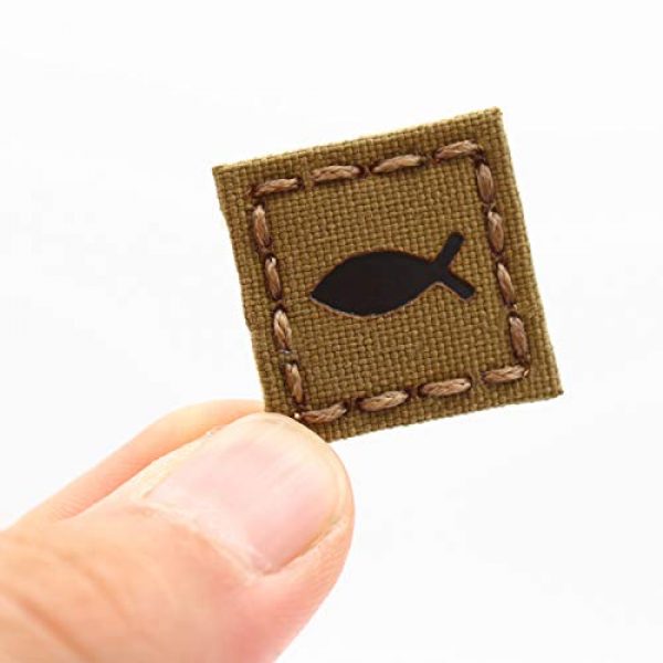 Tactical Freaky Airsoft Morale Patch 1 IR Coyote 1x1 Ichthys Cat Eye Patch Jesus Fish Crusader Christian Morale Tactical