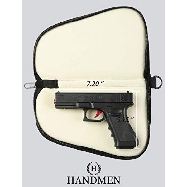 HANDMEN Pistol Case 5 HANDMEN Pistol Case,Soft Velvet Lining with Thick Padding Pistol Pouch for Handguns and Hunting Shooting Range