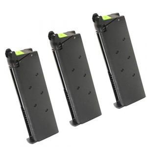 Generica Airsoft Gun Magazine 1 Generica Airsoft Spare Parts APS 3pcs 25rd Mag Military Style Turbo Magazine for Tokyo Marui 1911 APS Marcux Crxius GBB Pistol