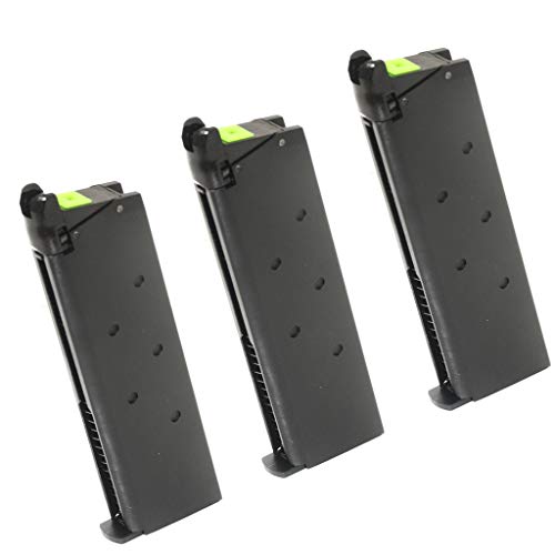 Generica Airsoft Gun Magazine 1 Generica Airsoft Spare Parts APS 3pcs 25rd Mag Military Style Turbo Magazine for Tokyo Marui 1911 APS Marcux Crxius GBB Pistol