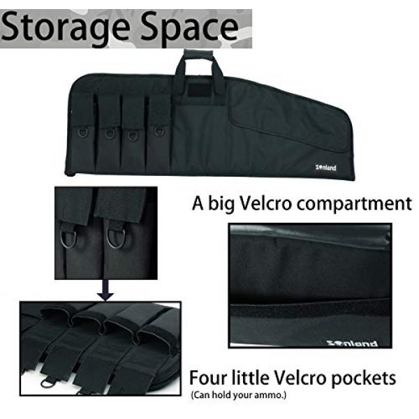 SW SOWLAND Rifle Case 4 SW SOWLAND Soft Rifle-Case Gun Bag - Tactical Outdoor Carbine Padded Cases with 4 Pockets 36" 42"