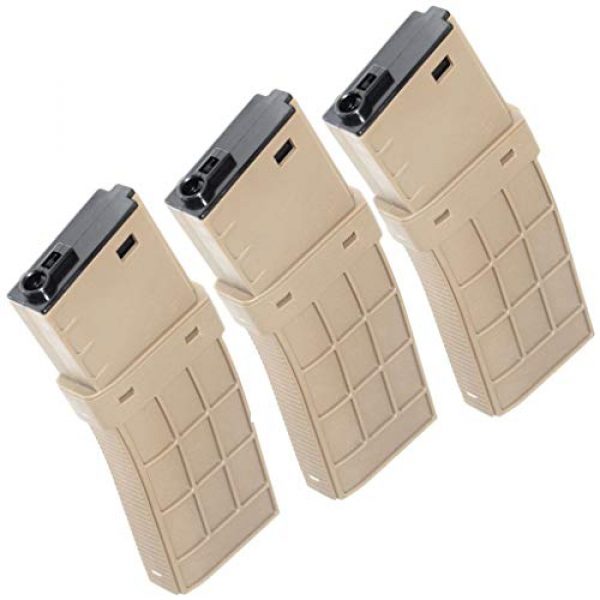 Generic Airsoft Gun Magazine 1 Airsoft Spare Components CYMA 3pcs 220rd Waffle Mag Mid-Cap Magazine for CYMA, APS, D-Boys, ICS, Classic Army, G&P, Tokyo Marui M4 M16 Series AEG Dark Earth Tan