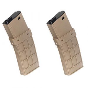 Airsoft Shopping Mall Airsoft Gun Magazine 1 Airsoft Shooting Gear CYMA 2pcs 220rd Waffle Mag Mid-Cap Magazine for CYMA, APS, D-Boys, ICS, Classic Army, G&P, Tokyo Marui M4 M16 Series AEG Dark Earth Tan