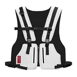 Armiya Airsoft Tactical Vest 1 Mens Molle Tactical Military Chest Rig Law Enforcement Work Reflective Vest Combat Condor Security Training Tool Pouch for Outdoor Paintball CS Game Airsoft Climbing Hiking (White)
