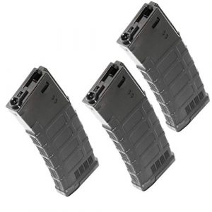 Airsoft Gang Airsoft Gun Magazine 1 Airsoft Parts CYMA 3pcs 450rd Polymer Waffle Mag Hi-Cap Magazine for CYMA, E&C, APS, D-Boys, ICS, Classic Army, G&P, Tokyo Marui M4 M16 Series AEG Black