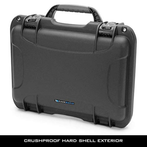 CASEMATIX Pistol Case 2 CASEMATIX 18.5" Hard Pistol Case with Lock Latches - Premium Hand Gun Cases for Pistols with TSA Approved Locking Latches, 9mm Lockable Pistol Case Hard Shell Carrier with Customizable Foam Interior