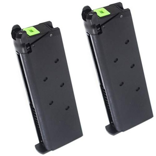 Airsoft Gang Airsoft Gun Magazine 1 Airsoft Parts APS 2pcs 25rd Mag Military Style Turbo Magazine for Tokyo Marui 1911 APS Marcux Crxius GBB Pistol