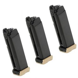 Generica Airsoft Gun Magazine 1 Generica Airsoft Spare Parts APS 3pcs 23rd CO2 Magazine for Action Combat Pistol ACP601 Black/Dark Earth