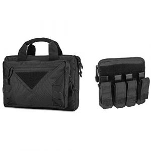 ProCase Pistol Case 1 ProCase Tactical Pistol Case Shooting Range Duffle Bag for Hunting or Shooting Range Sport Bundle with Tactical Pistol Mag Pouch Submachine Gun Magazine Bag for Glock M1911 92F Smith and More -Black