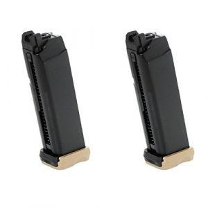 Airsoft Shopping Mall Airsoft Gun Magazine 1 Airsoft Shooting Gear APS 2pcs 23rd CO2 Magazine for Action Combat Pistol ACP601 Black/Dark Earth