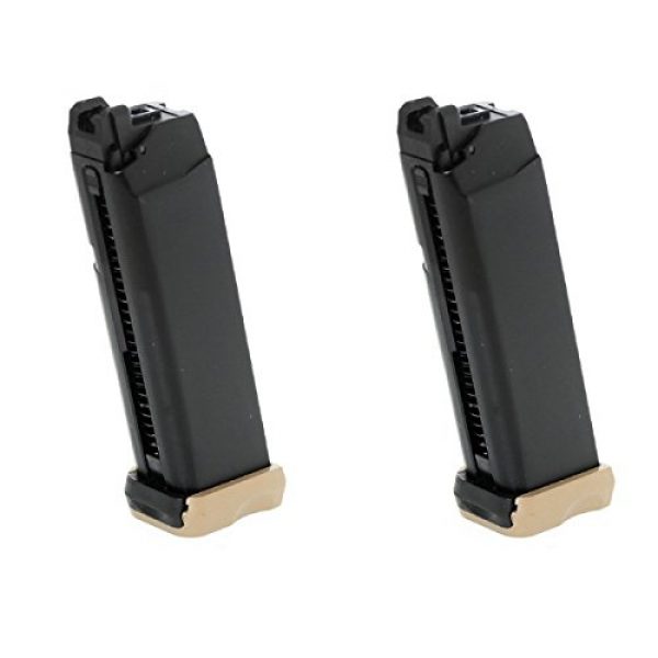 Airsoft Shopping Mall Airsoft Gun Magazine 1 Airsoft Shooting Gear APS 2pcs 23rd CO2 Magazine for Action Combat Pistol ACP601 Black/Dark Earth