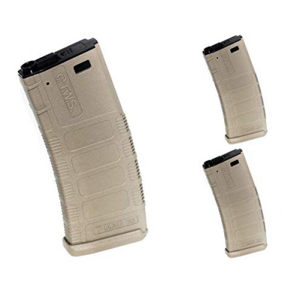 Airsoft Shopping Mall Airsoft Gun Magazine 1 Airsoft Shooting Gear King Arms 3pc 370rd TWS T-MAG Hi-Cap Magazine for Black Rain Ordnance M4 Tokyo Marui, CYMA, E&C, ARES, A&K, Echo1, JG, VFC, ICS, Classic Army, G&P, G&G M4 M16 AEG Dark Earth Tan
