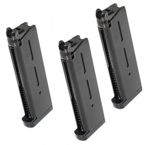 Airsoft Gang Airsoft Gun Magazine 1 Airsoft Parts Army 3pcs 27rd Mag Magazine for R26 1911 GBB Pistol Black