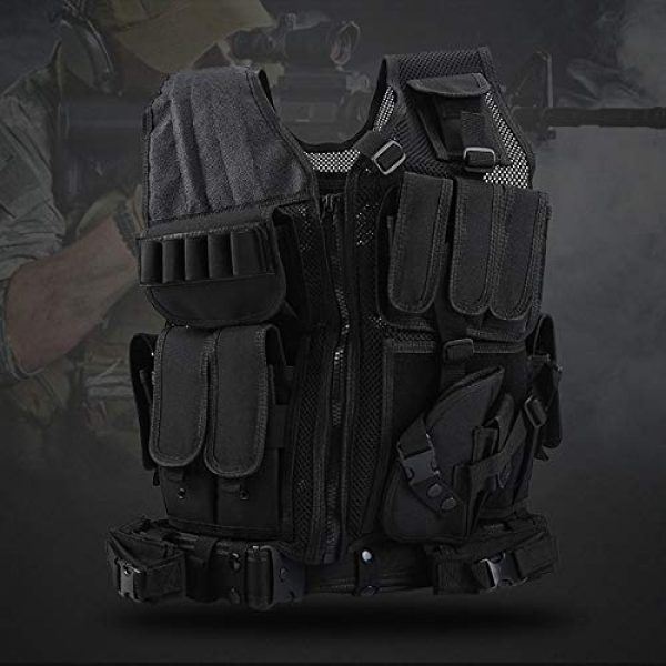 FUZHEN Airsoft Tactical Vest 3 FUZHEN Tactical Vest Outdoor,Breathable Combat Training Vest Adjustable,with 4 Deluxe Adjustable Rifle Mag Pouches Tactical Vest