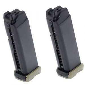 Generica Airsoft Gun Magazine 1 Generica Airsoft Spare Parts APS 2pcs 23rd CO2 Magazine for ACP601 ACP606 A-Cap Z1-Cap Black Hornet Dragonfly Scorpion Shark Spyder X1-Cap/Tokyo Marui/WE/Armorer Works Black/Green OD