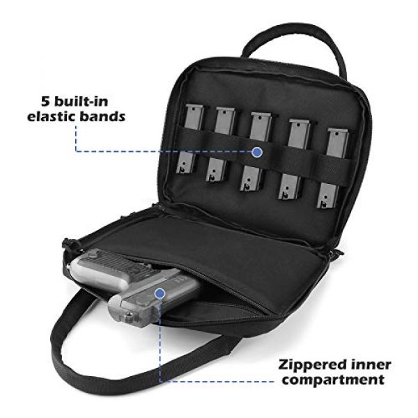 ProCase Pistol Case 2 ProCase Single Pistol Case, Tactical Handgun Range Bag Firearm Transportation Case with Comfortable Carrying Handles and Heavy Duty Lockable Zippers -Black