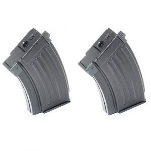 Airsoft Shopping Mall Airsoft Gun Magazine 1 Airsoft Shooting Gear 2pcs 230rd Mag Short Type Hi-Cap Magazine For AK-Series AEG Black