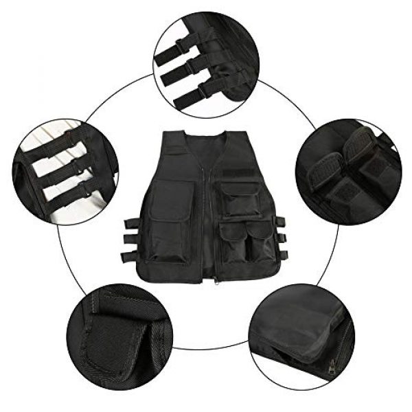 Aufee Airsoft Tactical Vest 3 Child Vest, 4 Colors Nylon CS Game Armor Vest Solid and Wear Resistant,with Side Hook and Loop Straps,Suitable for Children at Age of 8-14
