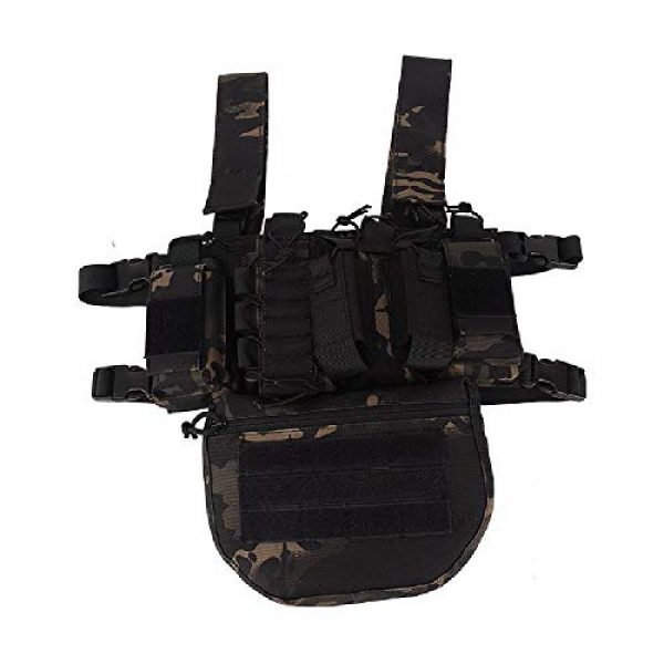 BGJ Airsoft Tactical Vest 4 Outdoor Tactical Vest Military Airsoft Shooting Combat Chest Rig Army Battle Nylon Molle Vest Bag Hunting CS Match Waist Pack