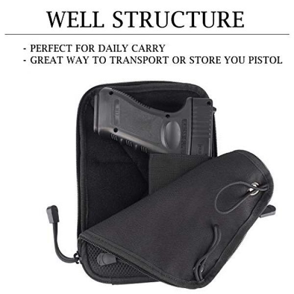 Kosibate Pistol Case 6 Kosibate Concealed Gun Pouch, Multipurpose Carry Pistol Holster Pack Waist Bag for Handgun with Belt Loops -Black