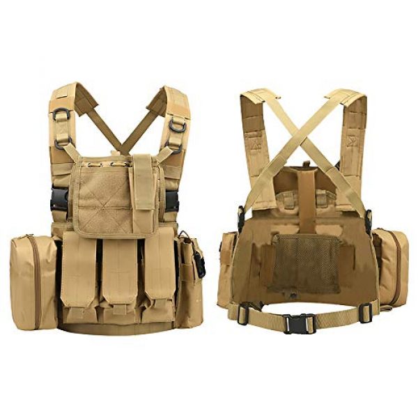 WEQ Airsoft Tactical Vest 4 WEQ Multifunctional Tactical Vest Modular Vest Reconnaissance Field CS Combat Vest (Color : #E)