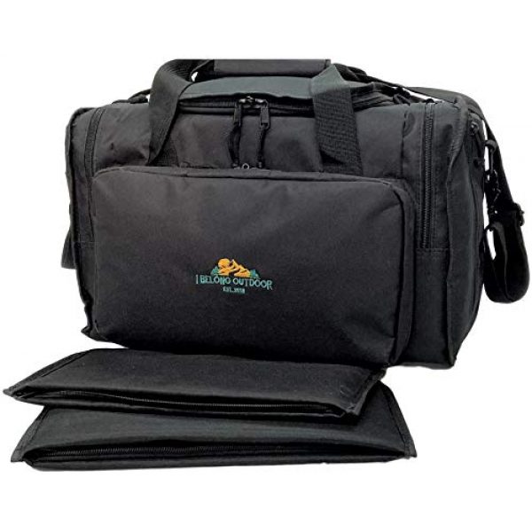 I Belong Outdoor Pistol Case 1 I Belong Outdoor Gun Range Bag - Tactical Shooting Bag for Handguns & Ammo Storage - Lockable Soft Case Protects Your Pistols