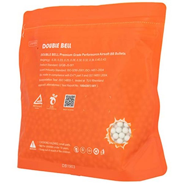 Double Bell Airsoft BB 2 Double Bell ETAGUNS | .20g 6mm Plastic Tracer Airsoft BBS 4000 Rounds Tracer Match Grade Seamless Polished Ammo Bag