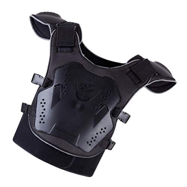 BESPORTBLE Airsoft Tactical Vest 3 BESPORTBLE Children Protective Vest Gear Safety Armour Jacket Protection Vest Protective Gear for Sports Kids Outdoor (Black)