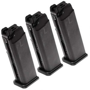 Generica Airsoft Gun Magazine 1 Airsoft Spare Parts 3pcs 25rd Gas Mag Metal Magazine for G17 Series GBB Pistol Black