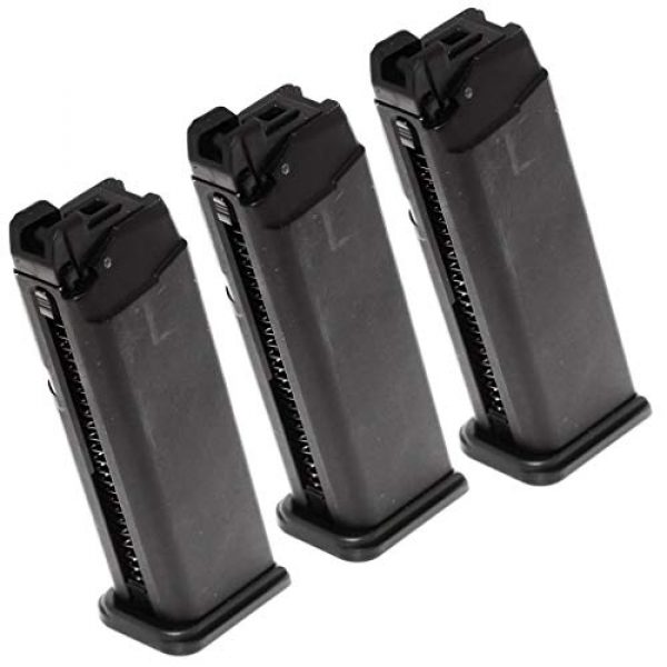 Generica Airsoft Gun Magazine 1 Airsoft Spare Parts 3pcs 25rd Gas Mag Metal Magazine for G17 Series GBB Pistol Black