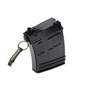 WE Airsoft Gun Magazine 1 WE 21rds Airsoft Gas Magazine For SVD ACE-VD Series GBB Black -Mobile Ring Included