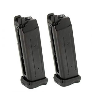 Generica Airsoft Gun Magazine 1 Generica Airsoft Spare Parts APS 2pcs 23rd Dual Power CO2 Magazine for ACP601 ACP606 A-Cap Z1-Cap Black Hornet Dragonfly Scorpion Shark Spyder X1-Cap/Tokyo Marui/WE/Armorer Works Black
