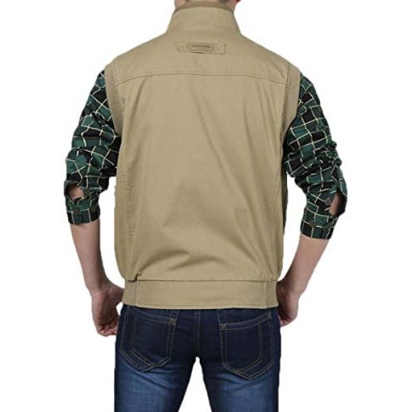 DAFREW Airsoft Tactical Vest 2 DAFREW Men's Vest Outdoor Leisure Vest Cotton Sleeveless Jacket Autumn and Winter Warm Multi-Pocket Vest Vest (Color : Khaki, Size : XL)