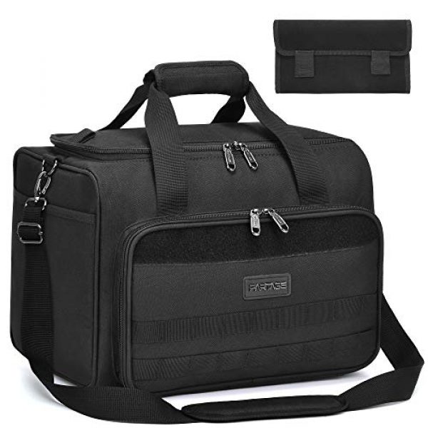 Partage Pistol Case 1 Partage Gun Range Bag Deluxe Pistol Shooting Range Duffle Bags with Velvet Cushion -Black