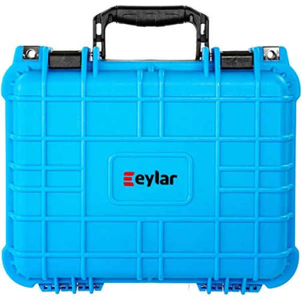 Eylar Pistol Case 4 Eylar Tactical Hard Gun Case Water & Shock Proof with Foam 13.37 inch 11.62 inch 6 inch Light Blue
