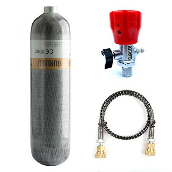 IORMAN Airsoft Gun HPA Tank 3 IORMAN 30 Cu.Ft / 4500 PSI Carbon Fiber Tank Cylinder Station with DIN Valve & Protective Bag (Empty Bottle)