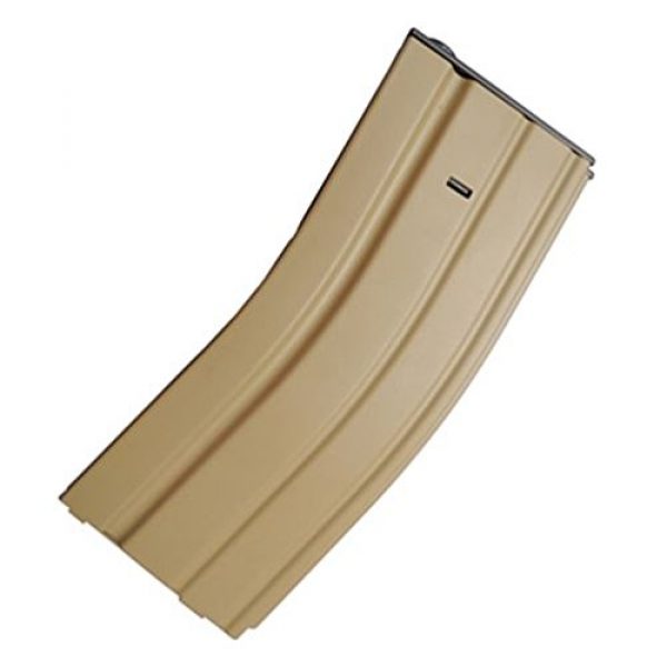 TOMTAC Airsoft Gun Magazine 1 TOMTAC Airsoft M4 Scar HI Cap Magazine MAG 300RDS Winding Wheel AEG TAN DE Metal @ Helmet World